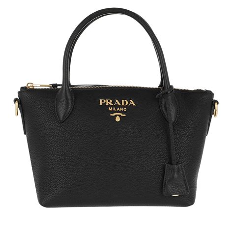 black leather Prada handbags